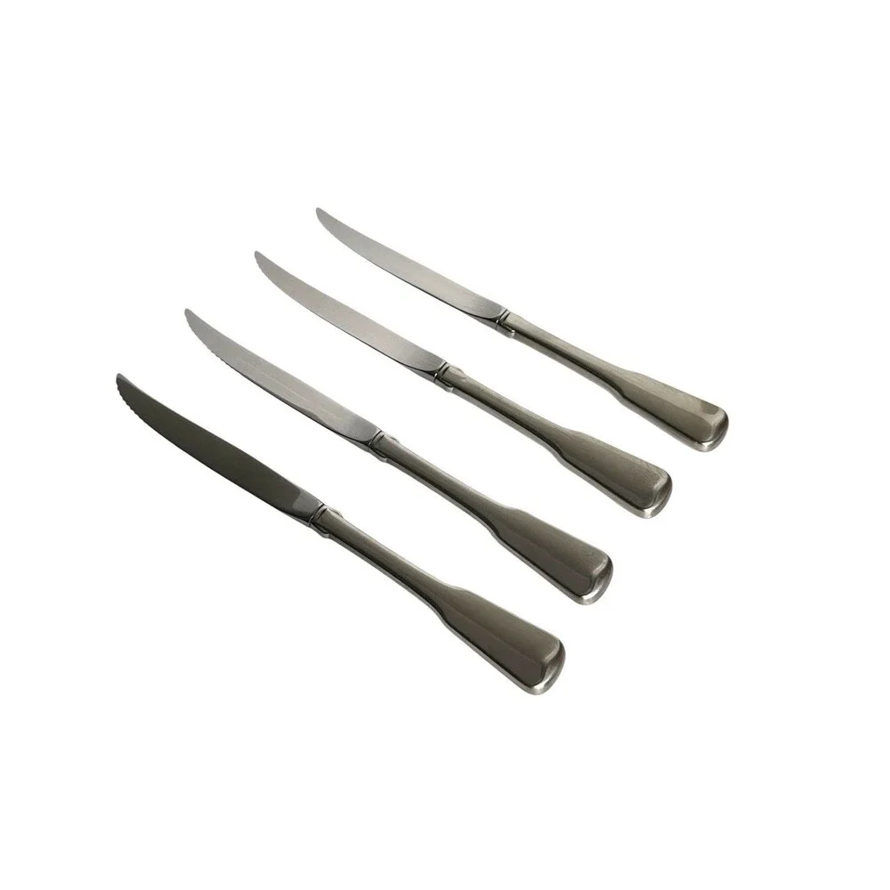 Oneida AMERICAN COLONIAL Steak Knives Hollow (Set of 4) Satin CUBE Stainless 9